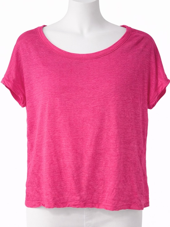 Rachel Zoe Tops - Rachel Zoe Woman’s Bright Pink Short Sleeve 100% Linen Top